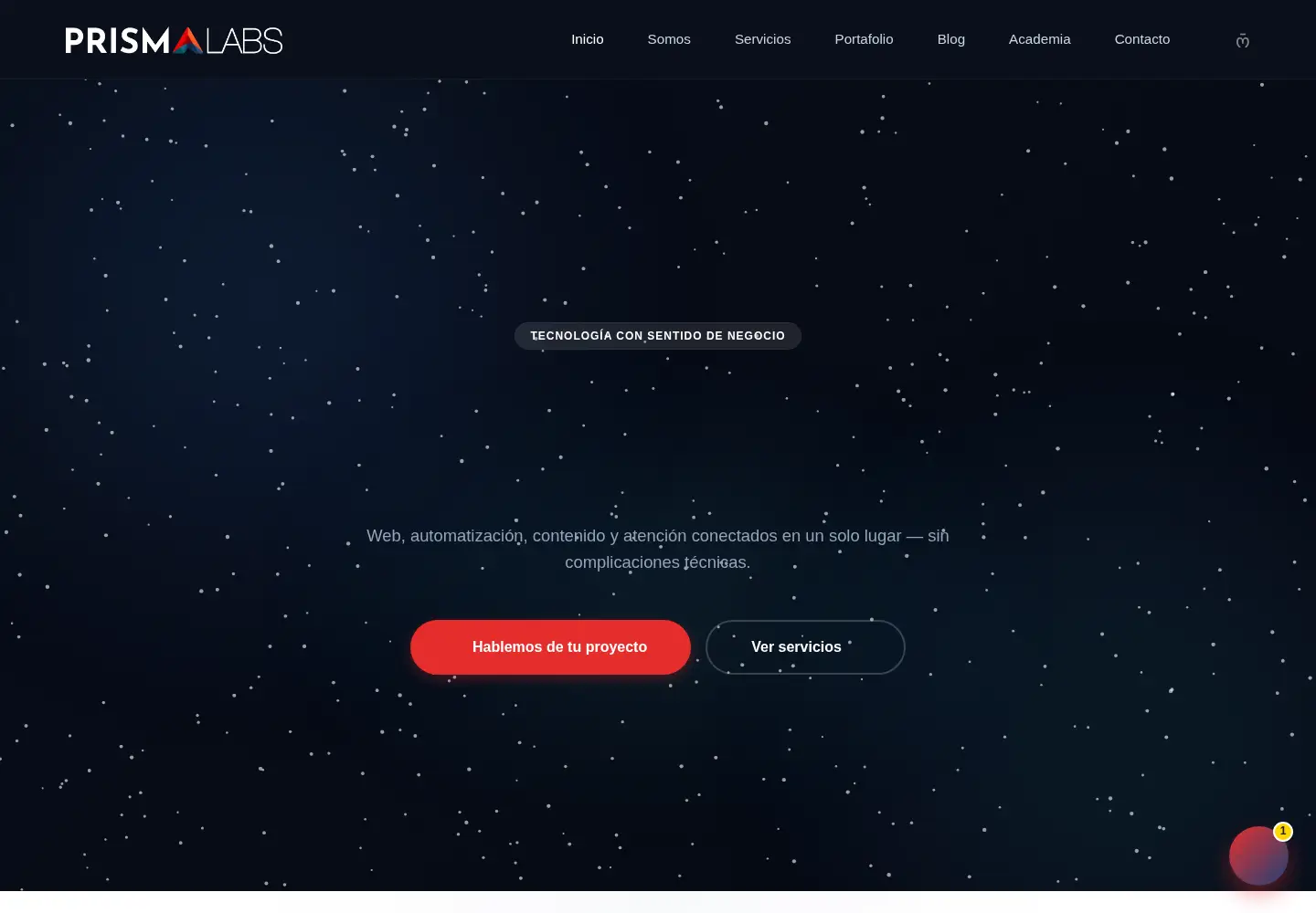 Screenshot of prismalabs.cl