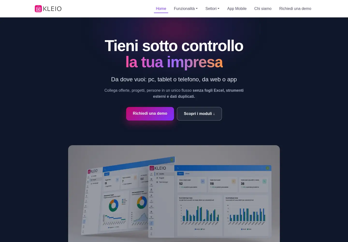 Screenshot of kleio.cloud