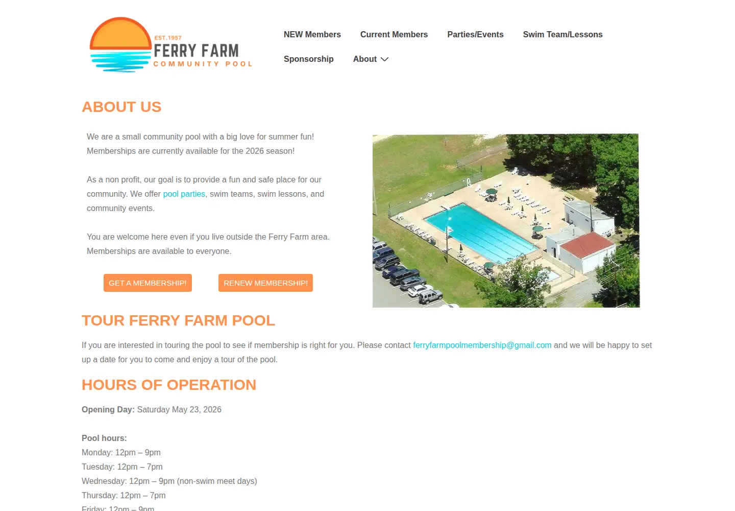 Captured homepage of ferryfarmpool.club in the current scan