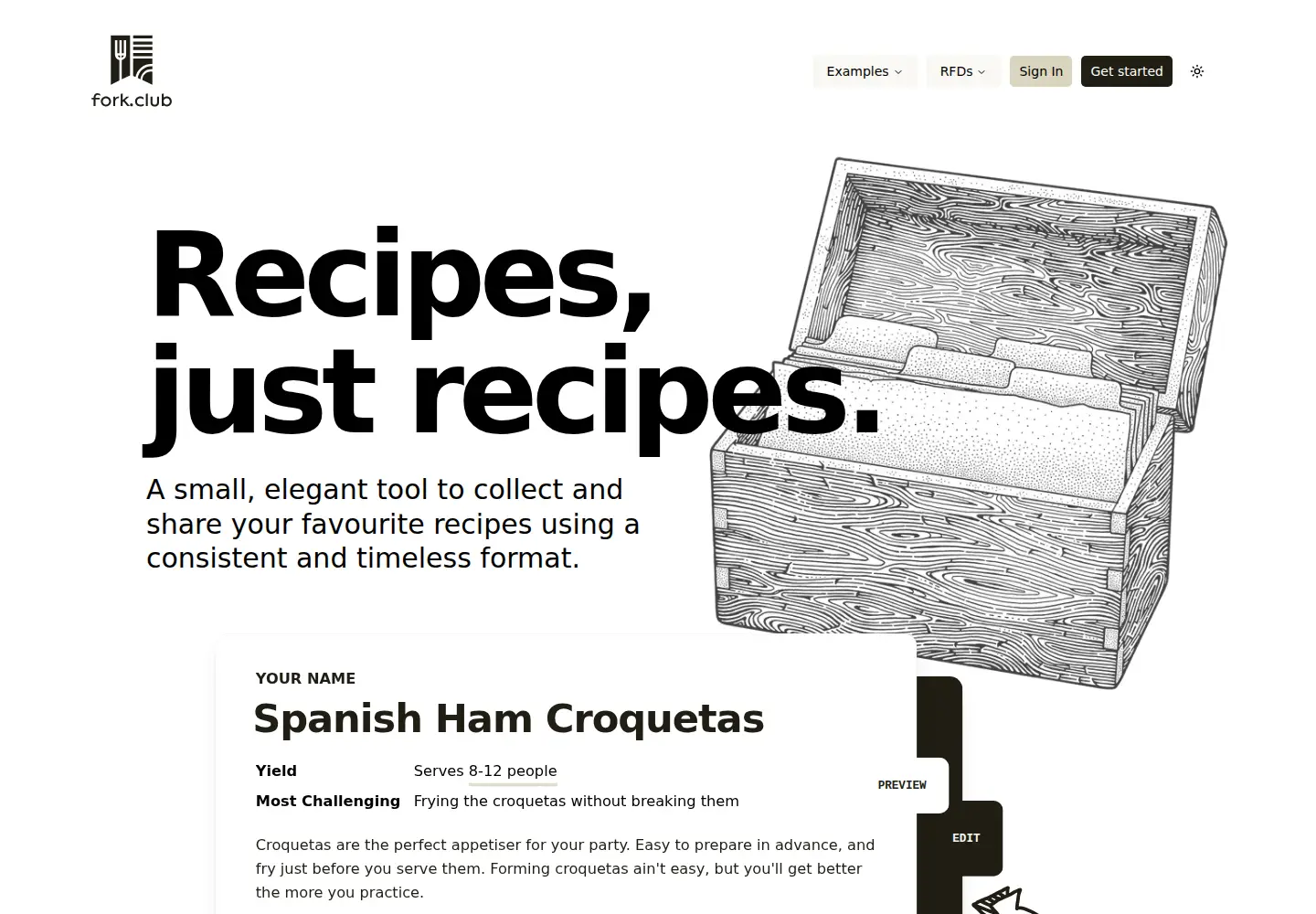Screenshot of fork.club