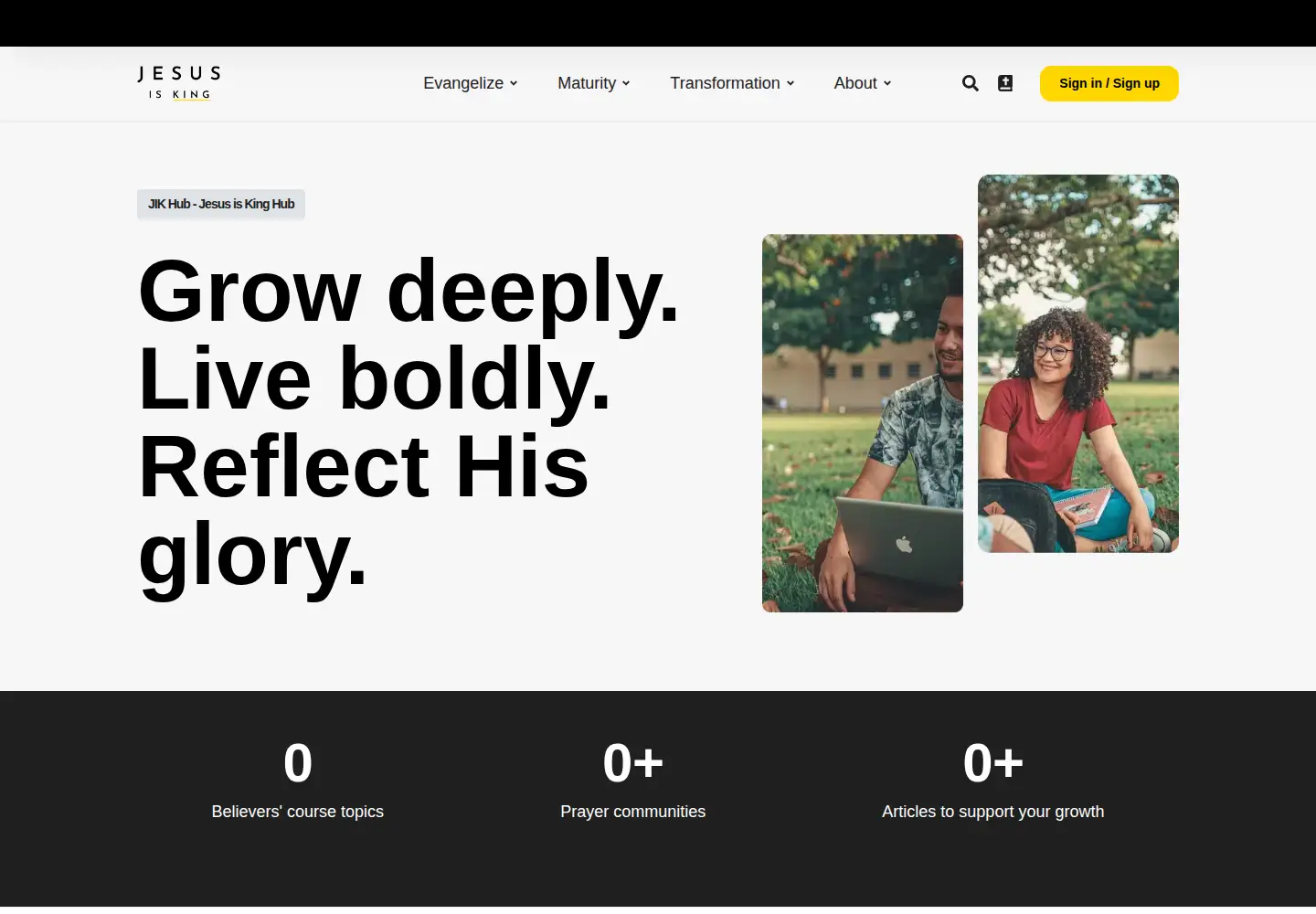 Screenshot of jesusking.co