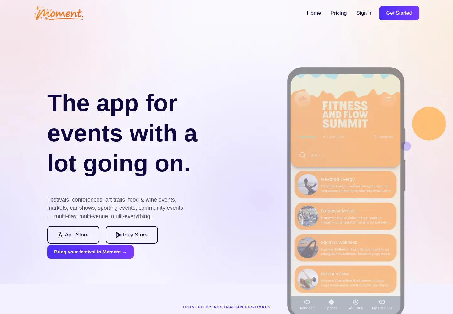 Screenshot of momentevents.co