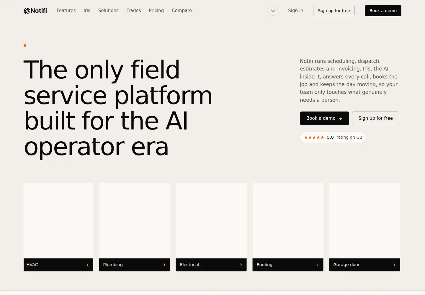 Screenshot of notifi.co