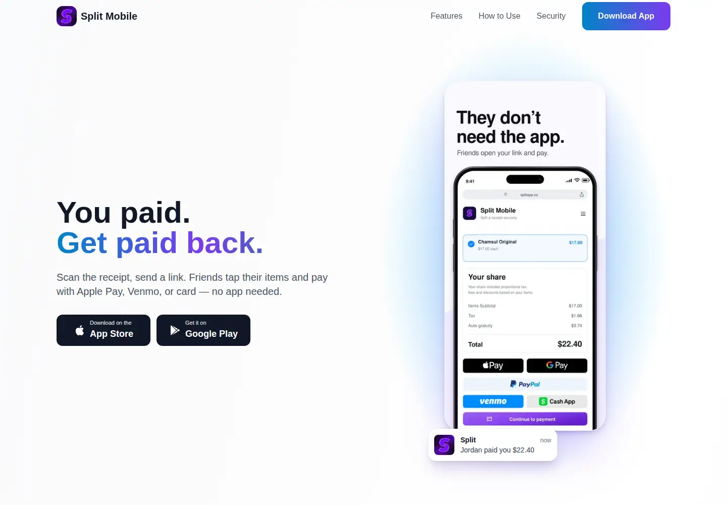 Screenshot of splitapp.co