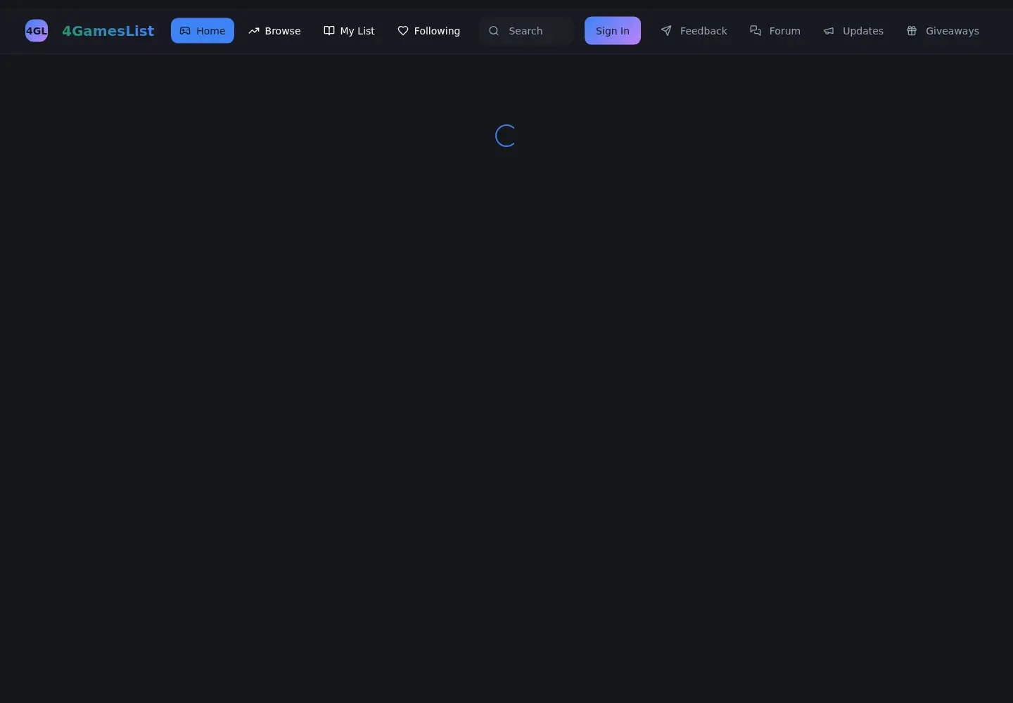Captured homepage of 4gameslist.com in the current scan