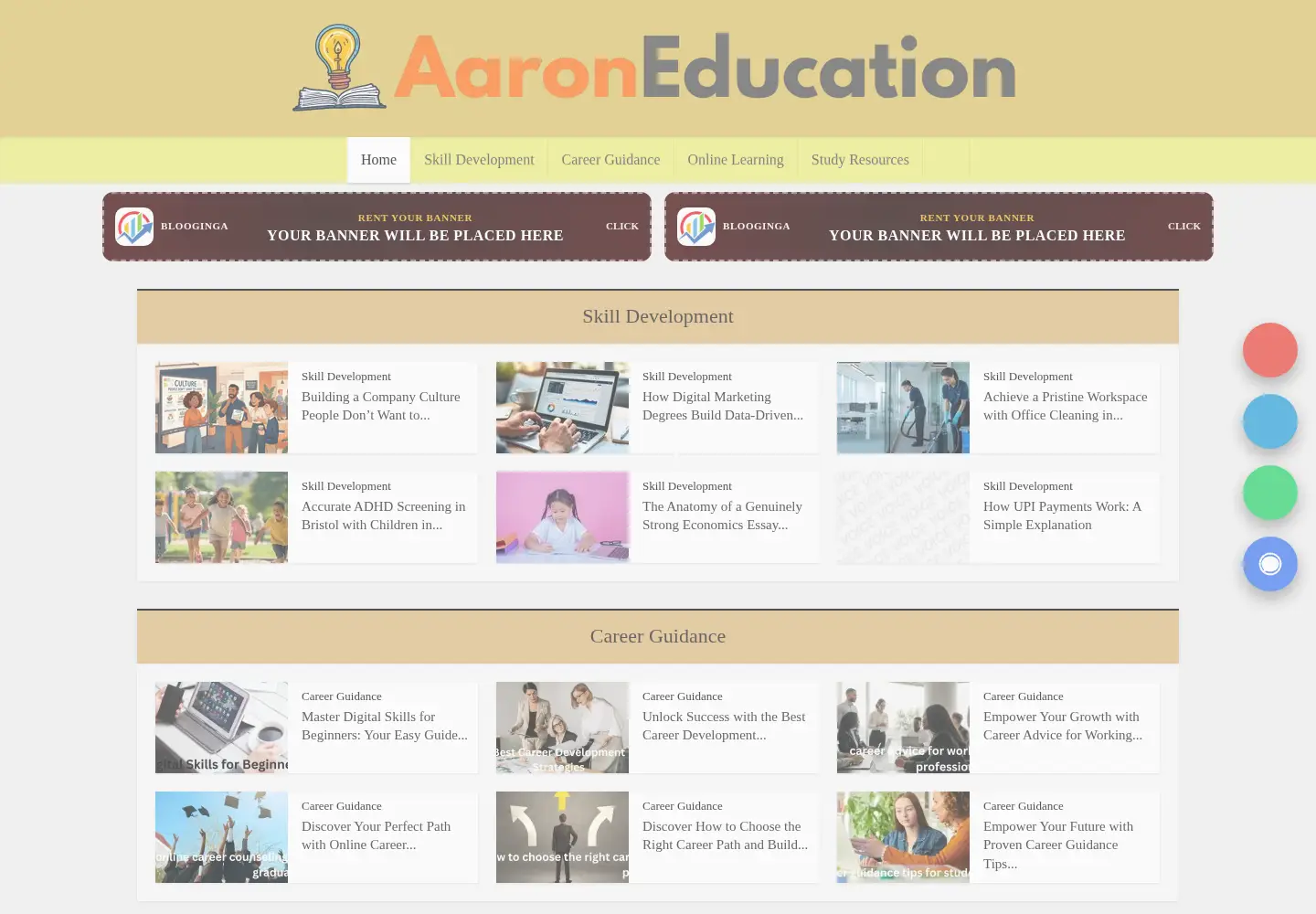 Screenshot of aaroneducation.com