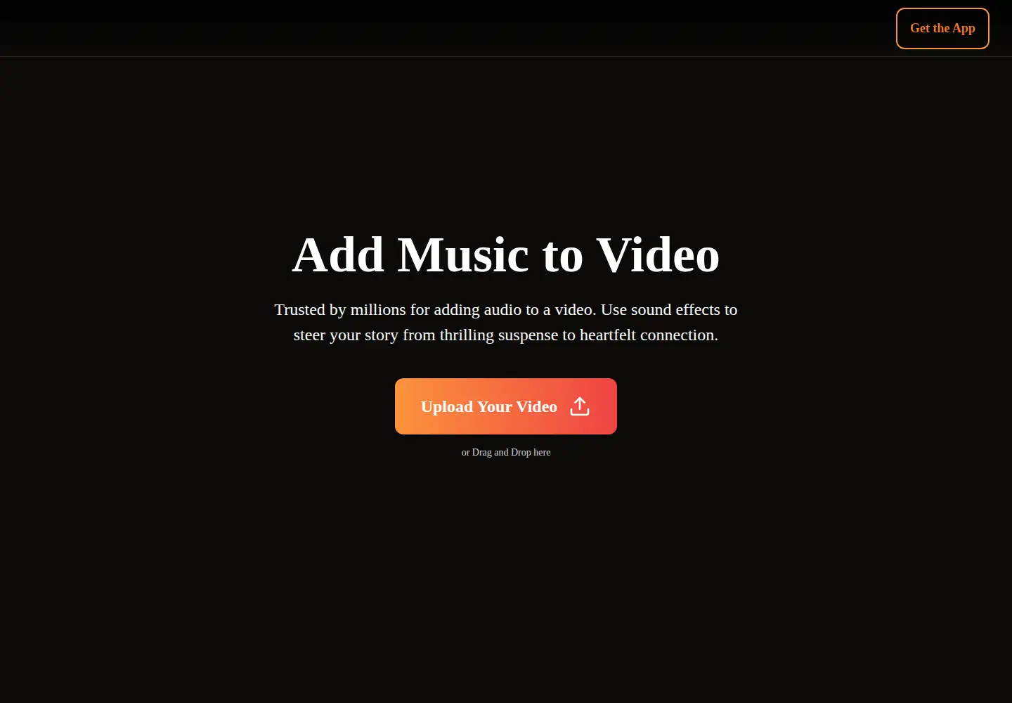 Screenshot of addmusictovideo.com