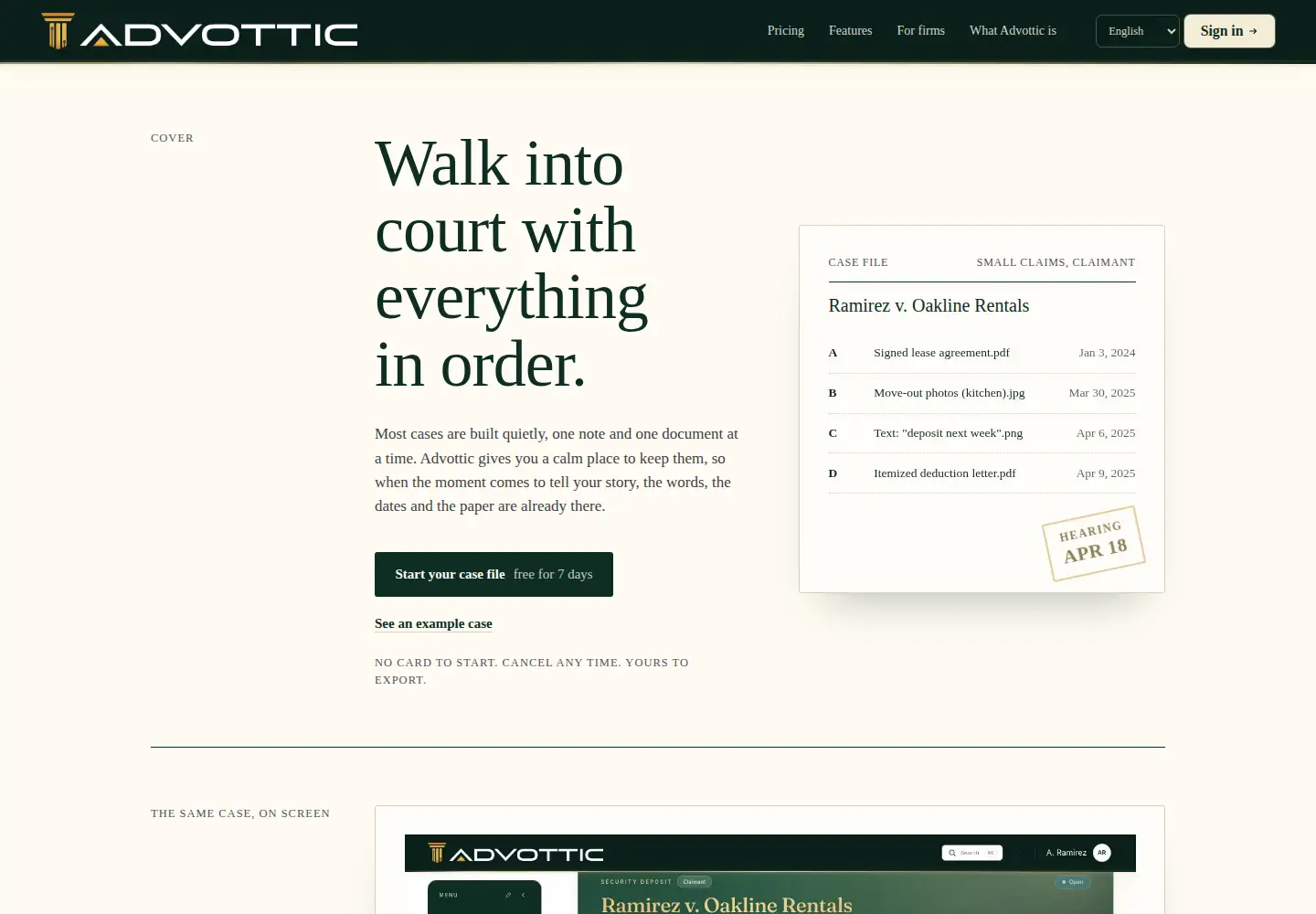 Captured homepage of advottic.com in the current scan