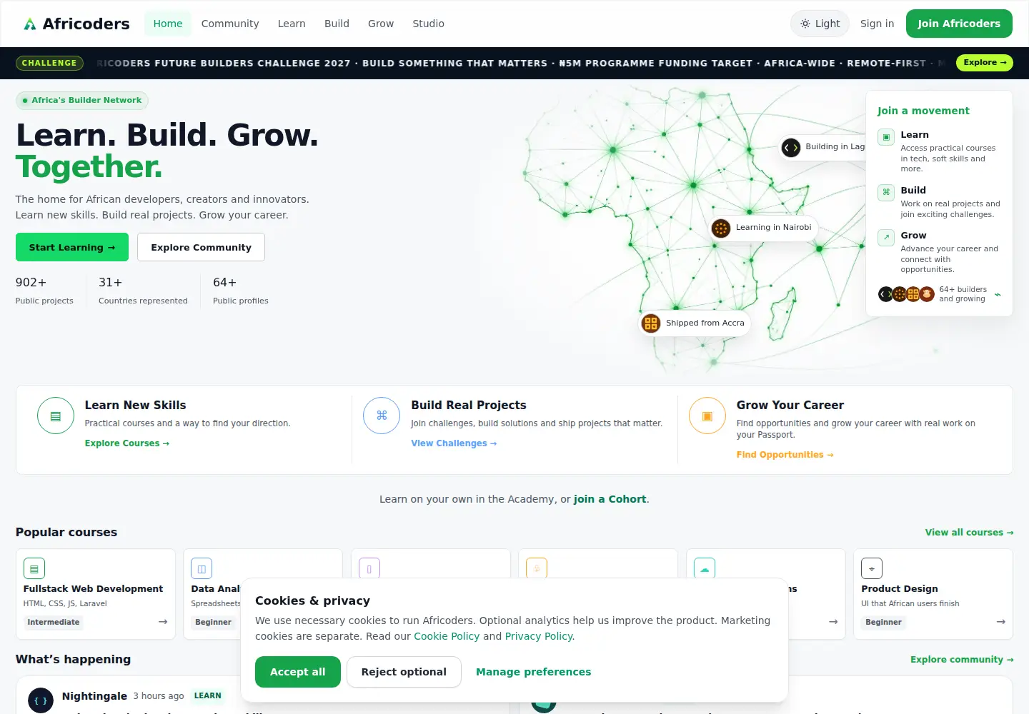 Screenshot of africoders.com