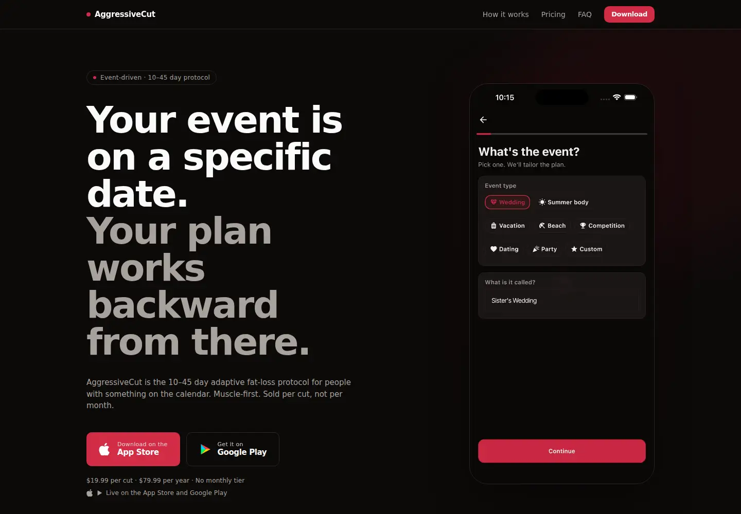 Screenshot of aggressivecut.com