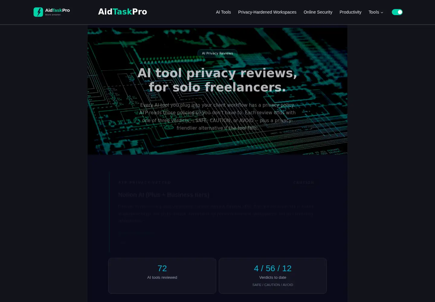 Screenshot of aidtaskpro.com