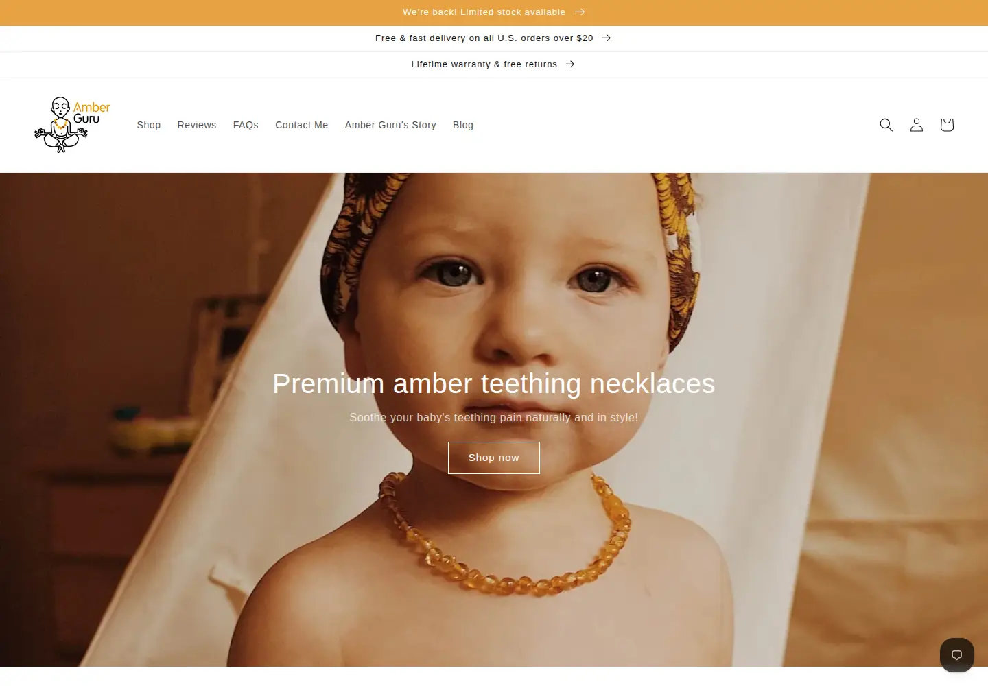Screenshot of amber-guru.com