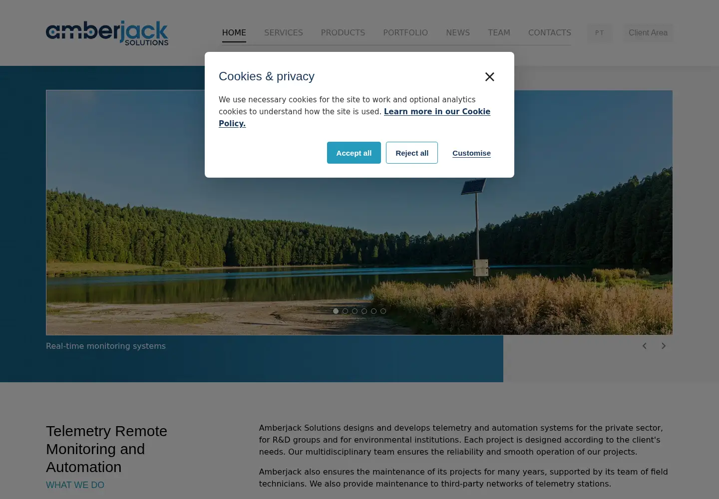 Screenshot of amberjacksolutions.com