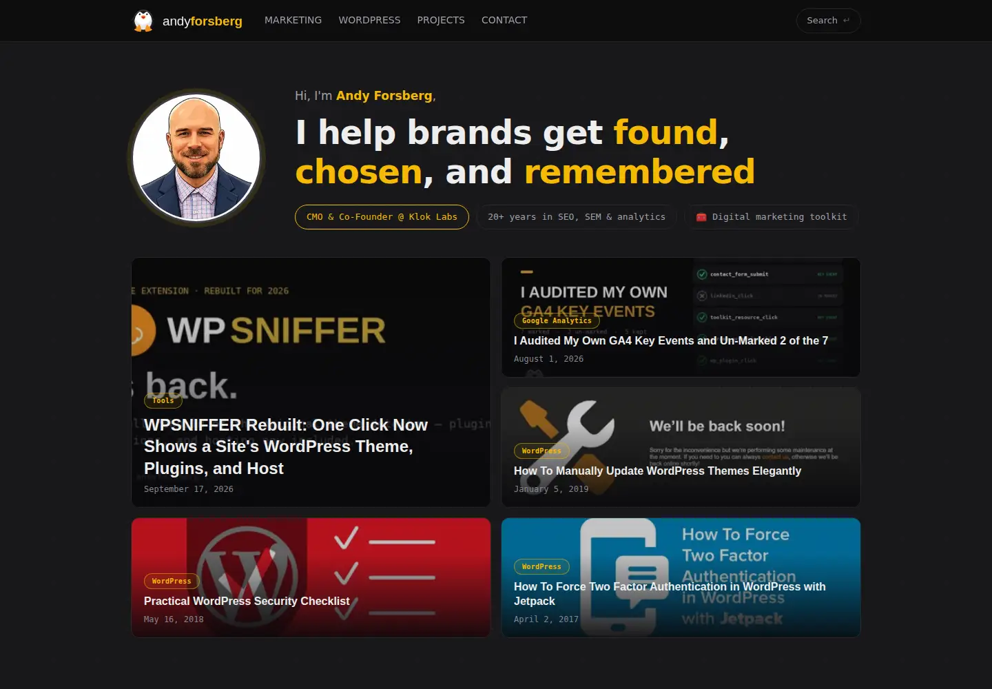 Screenshot of andyforsberg.com