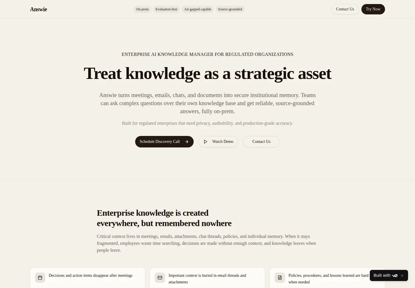 Captured homepage of answie.com in the current scan