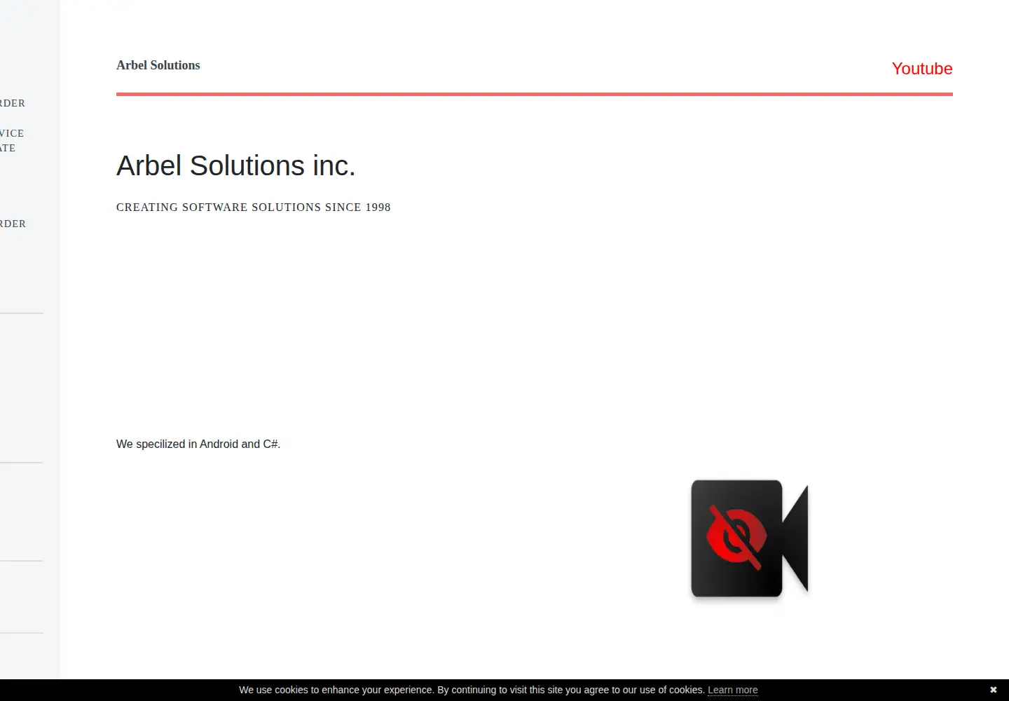 Screenshot of arbelsolutions.com