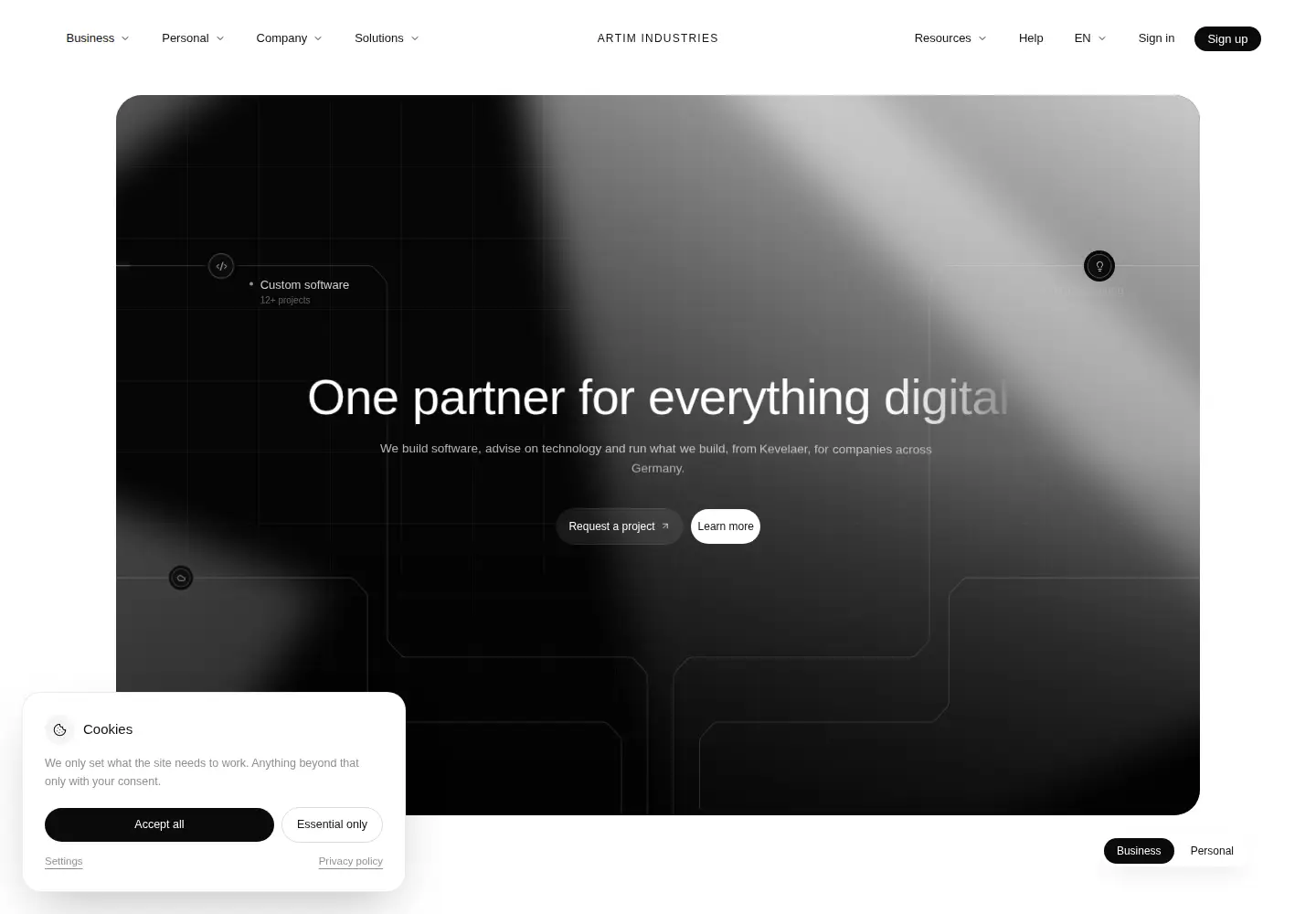 Screenshot of artim-industries.com