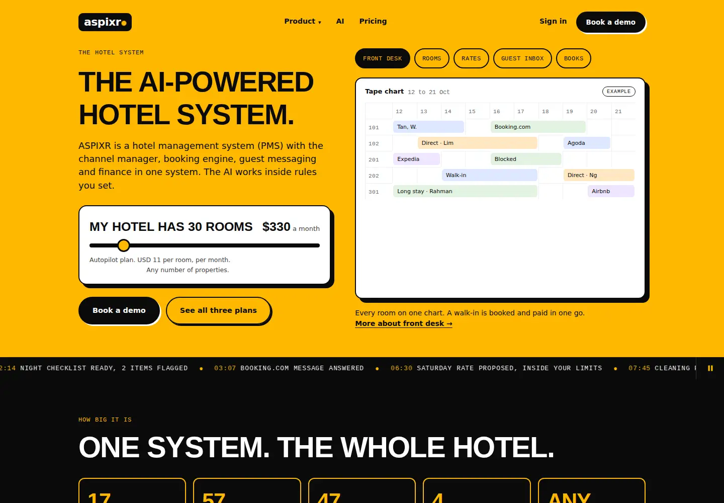 Captured homepage of aspixr.com in the current scan
