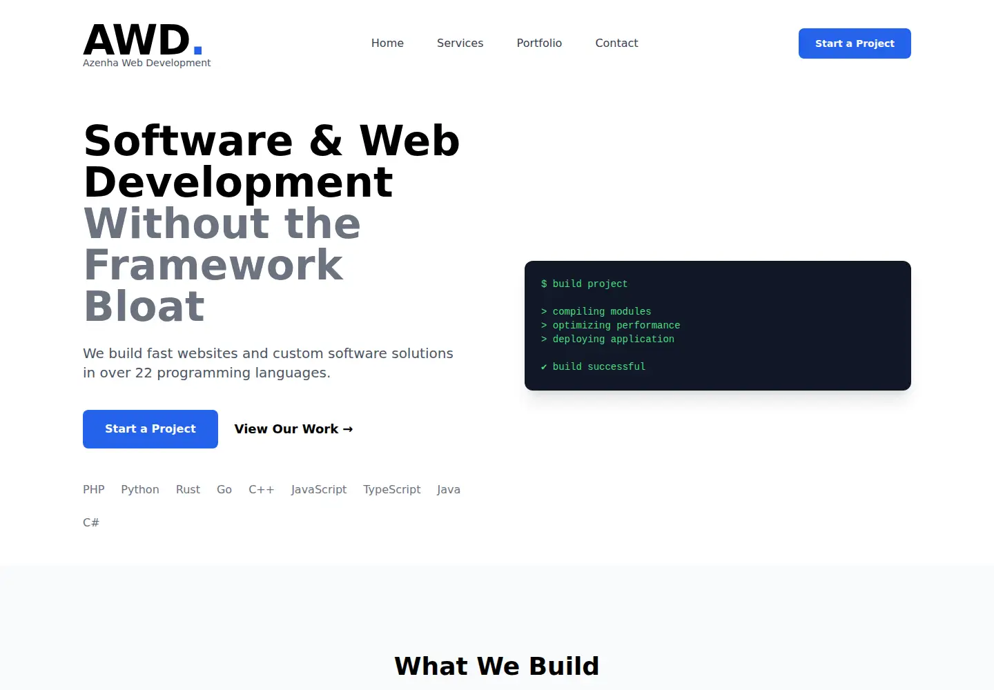Screenshot of azenhawebdevelopment.com