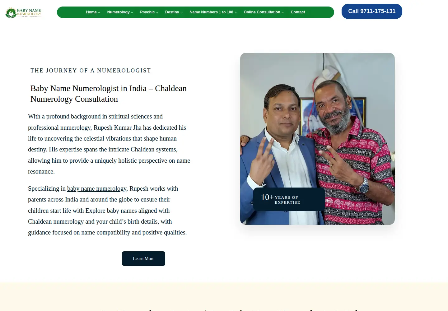 Screenshot of babynamenumerologye.com