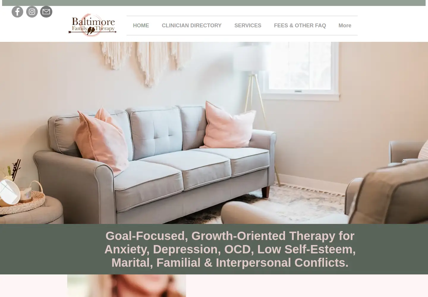 Screenshot of baltimorefamilytherapy.com