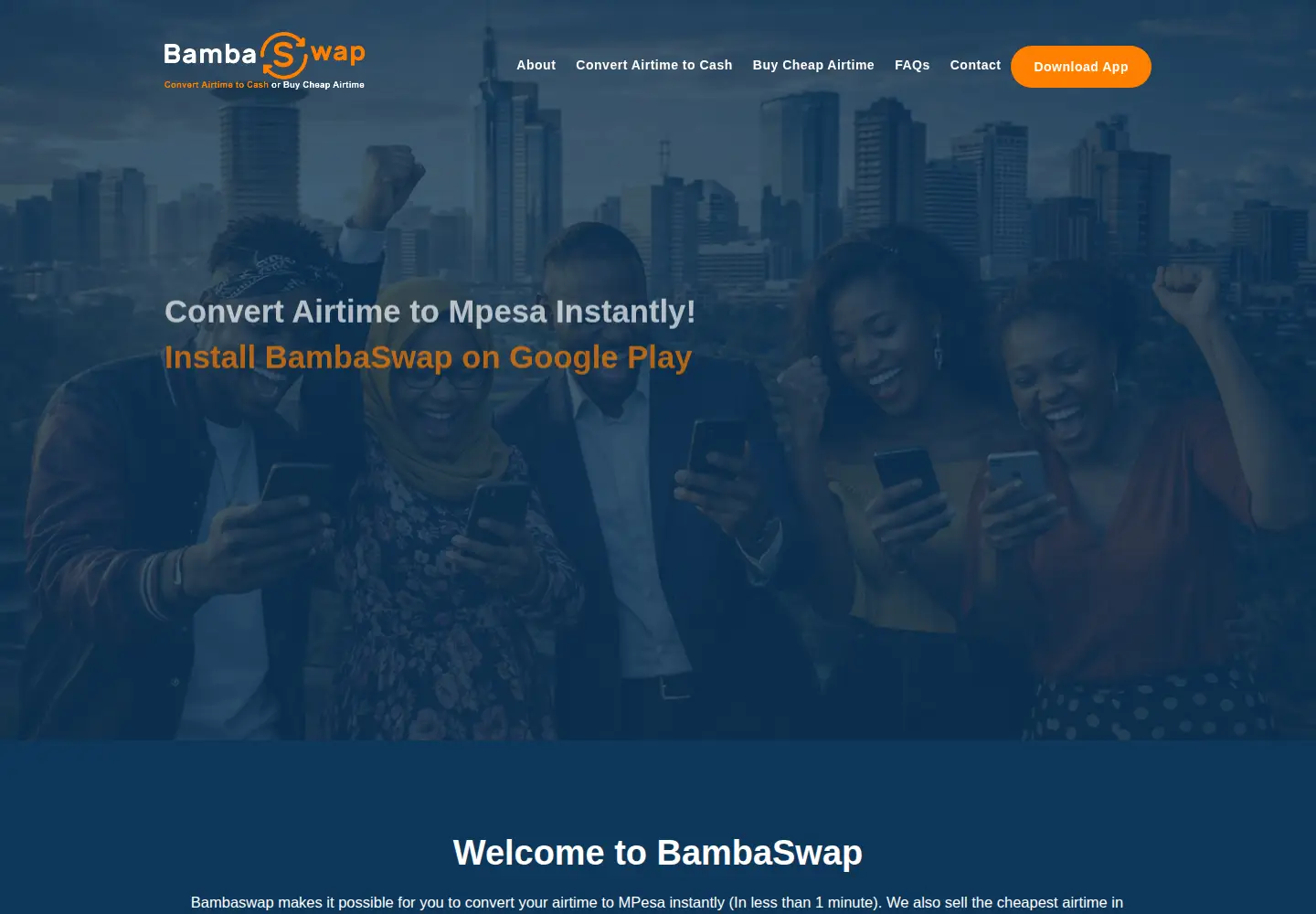 Captured homepage of bambaswap.com in the current scan