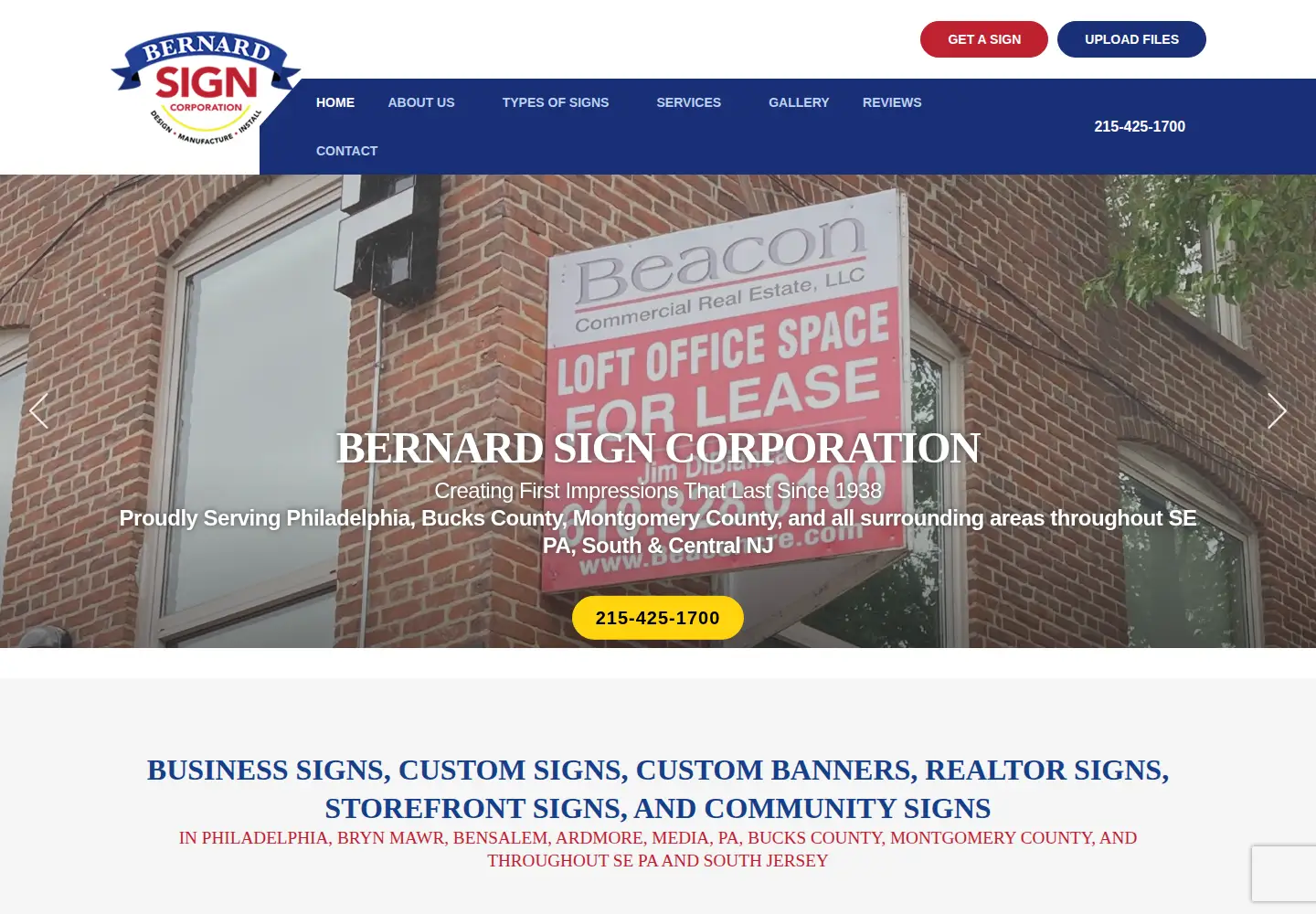 Captured homepage of bernardsign.com in the current scan
