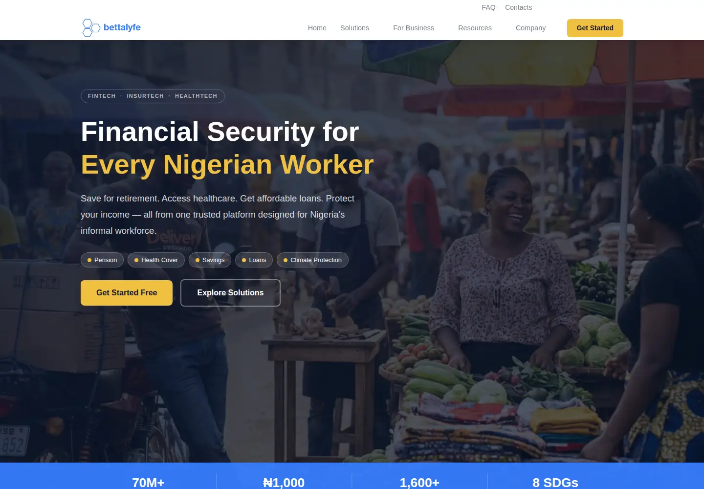 Screenshot of bettalyfe.com