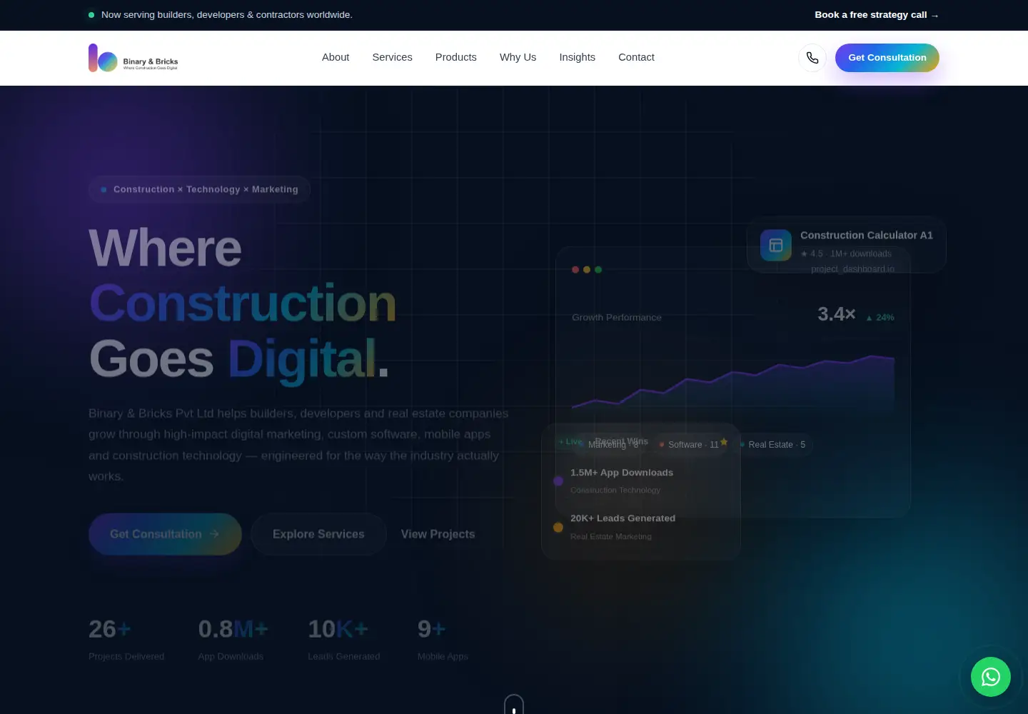 Screenshot of binaryandbricks.com