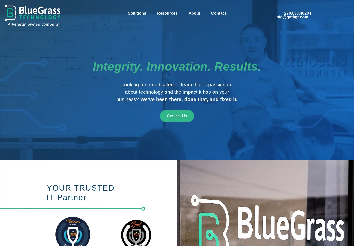 Screenshot of bluegrasstechnology.com