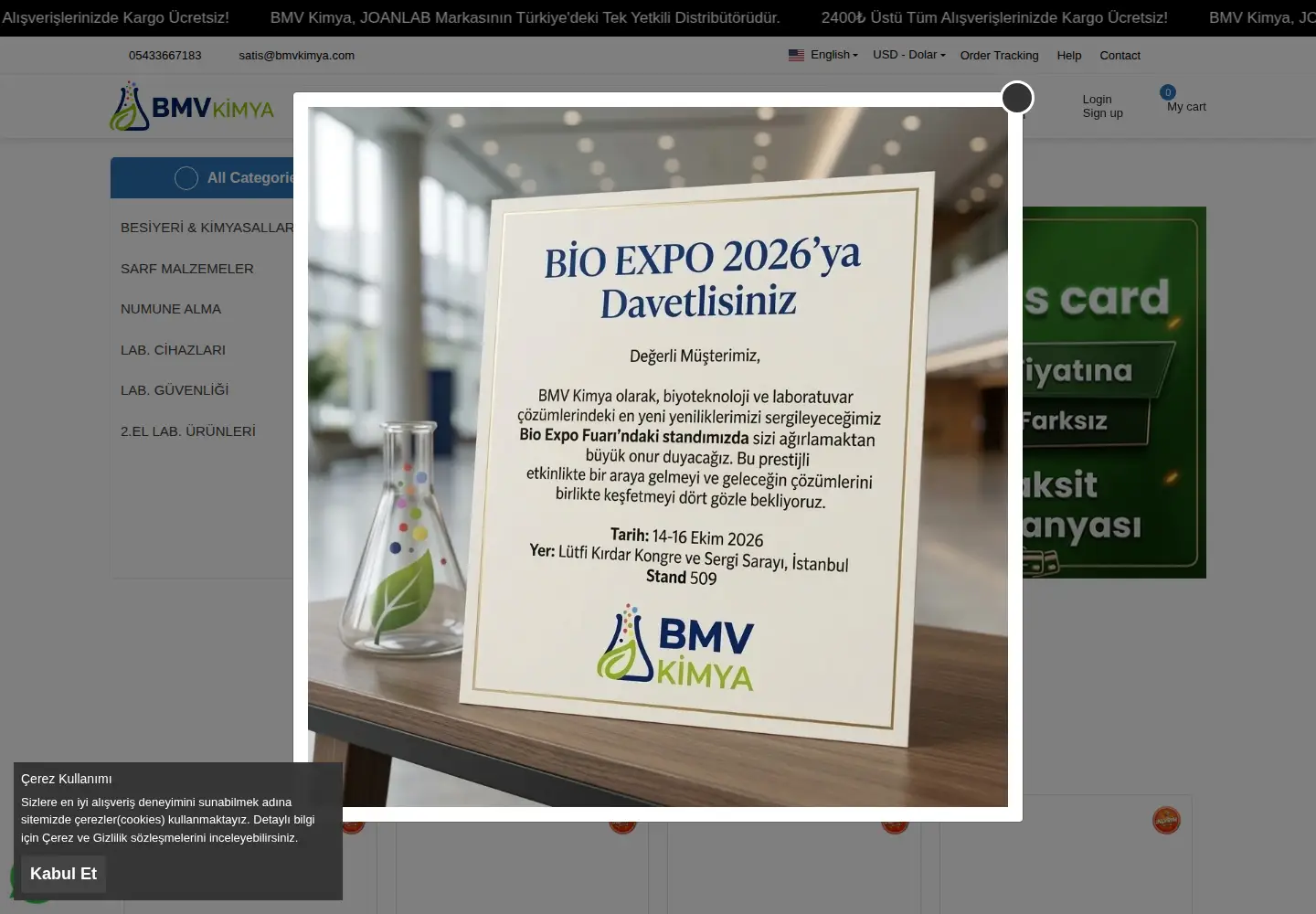 Screenshot of bmvkimya.com