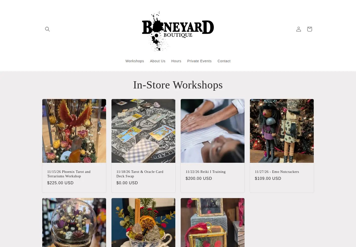 Screenshot of boneyardboutique.com
