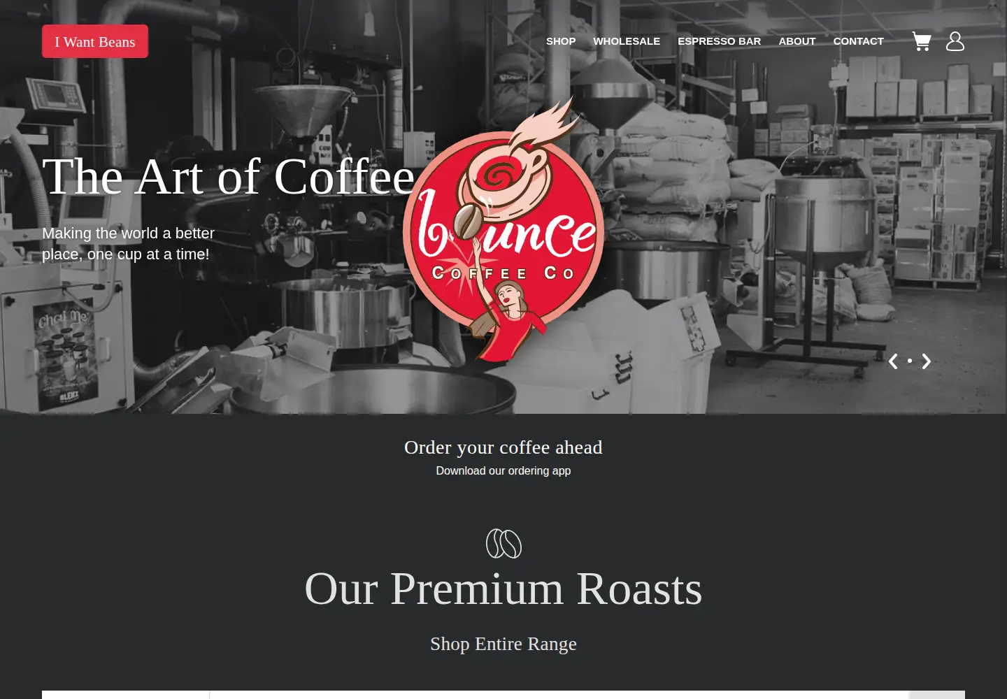 Screenshot of bouncecoffee.com