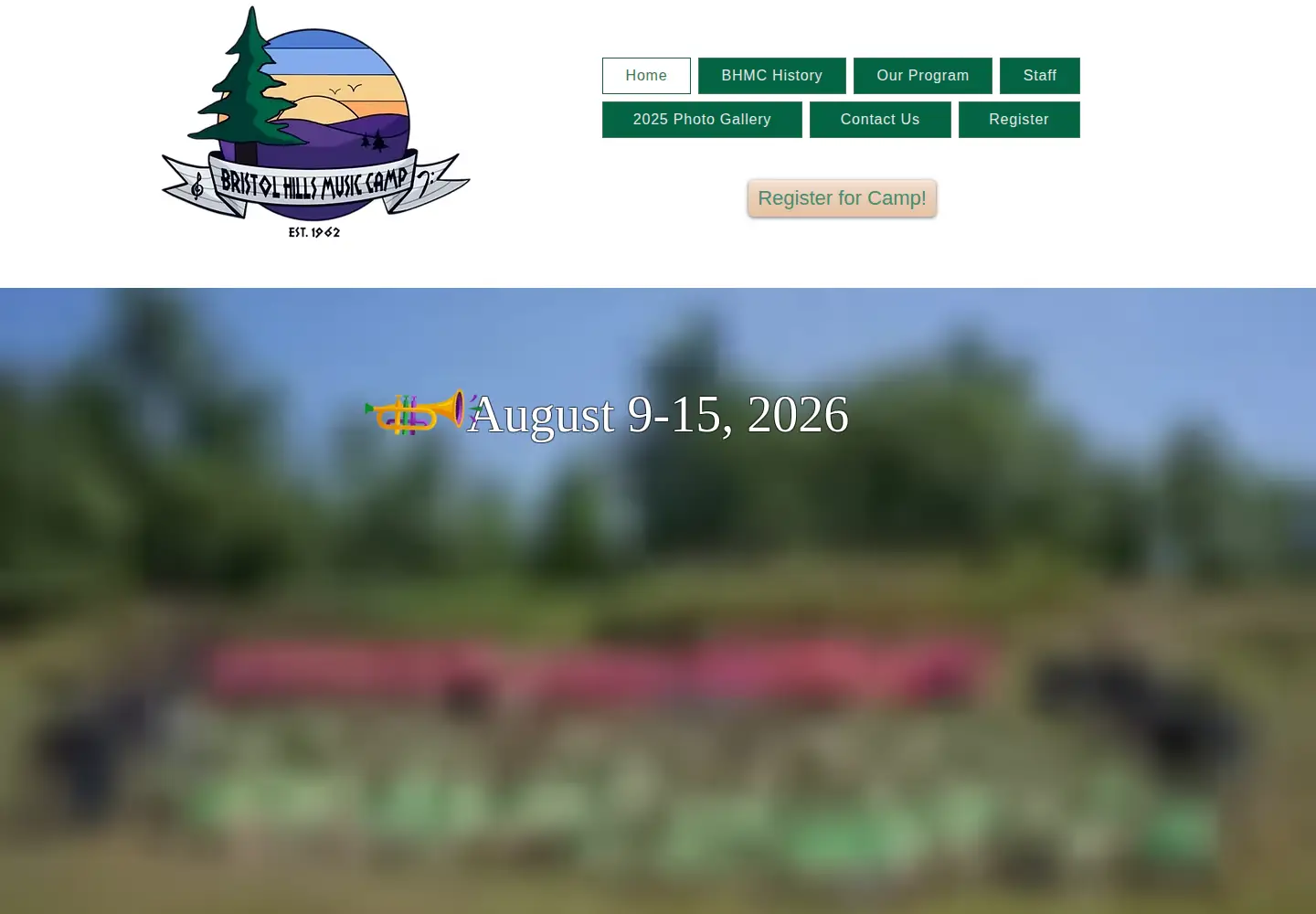 Screenshot of bristolhillsmusiccamp.com