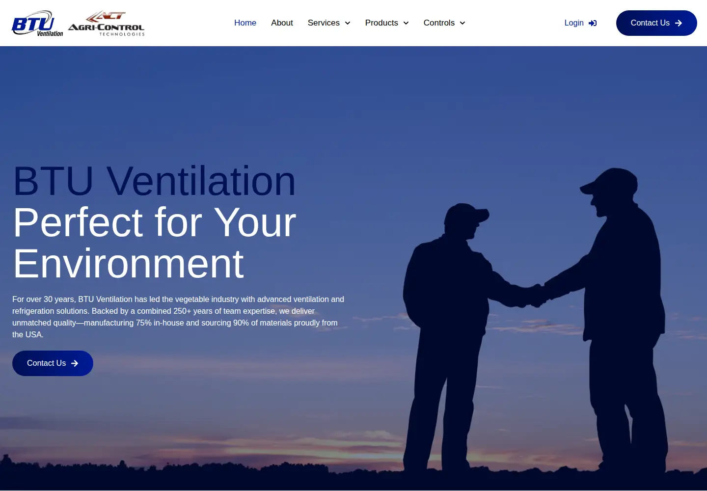 Screenshot of btuventilation.com