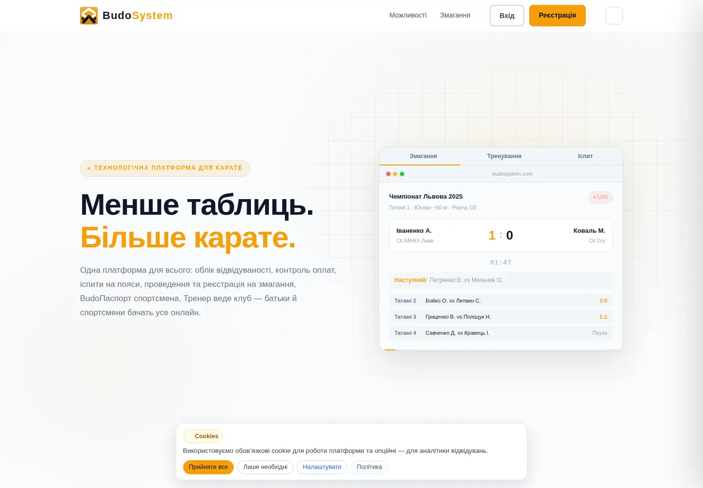 Screenshot of budosystem.com