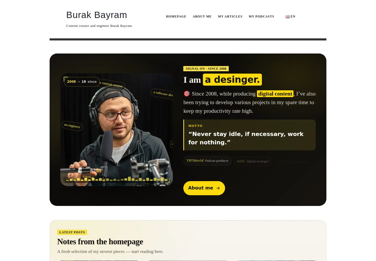 Screenshot of burakbayram.com