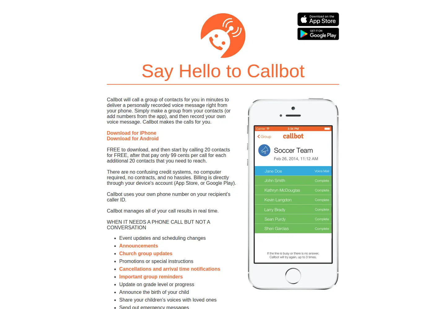 Screenshot of callbotapp.com