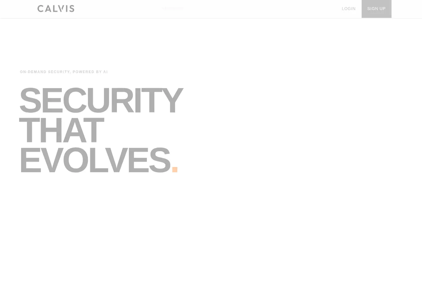 Captured homepage of calvis.com in the current scan