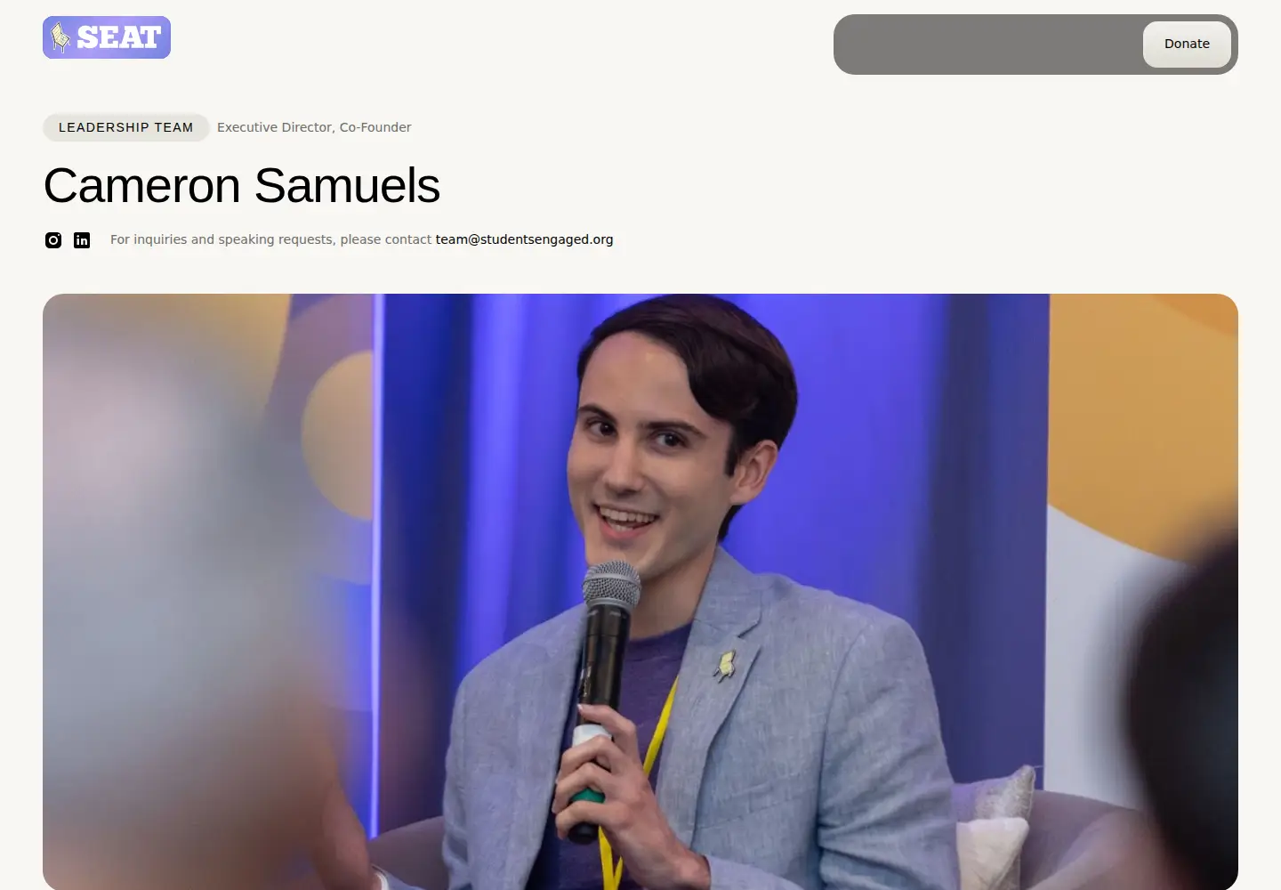 Screenshot of cameronsamuels.com