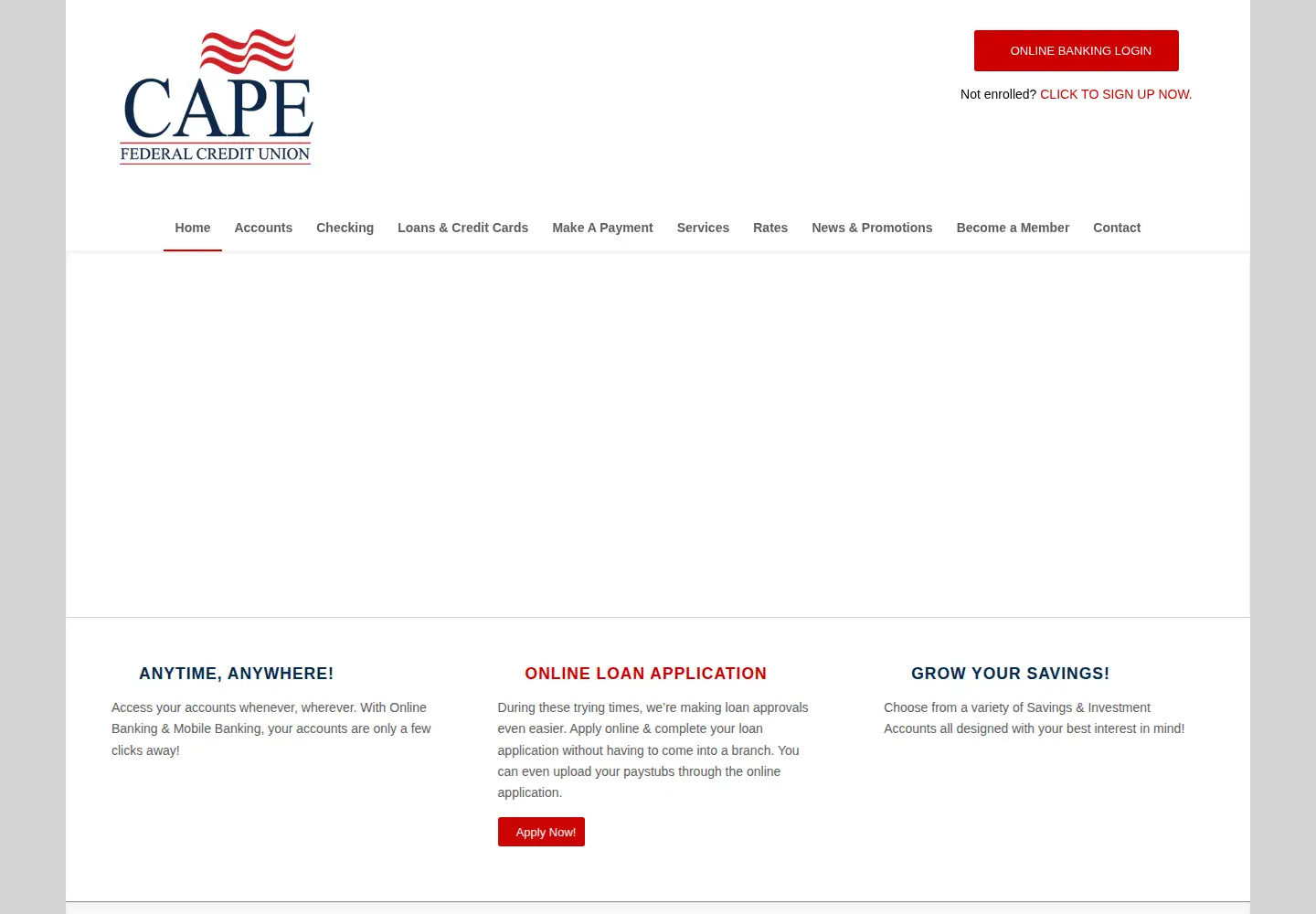Screenshot of capecu.com