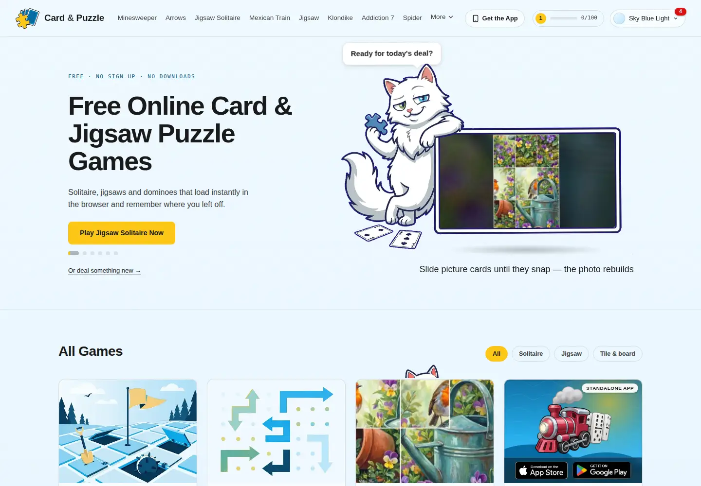 Captured homepage of cardandpuzzle.com in the current scan