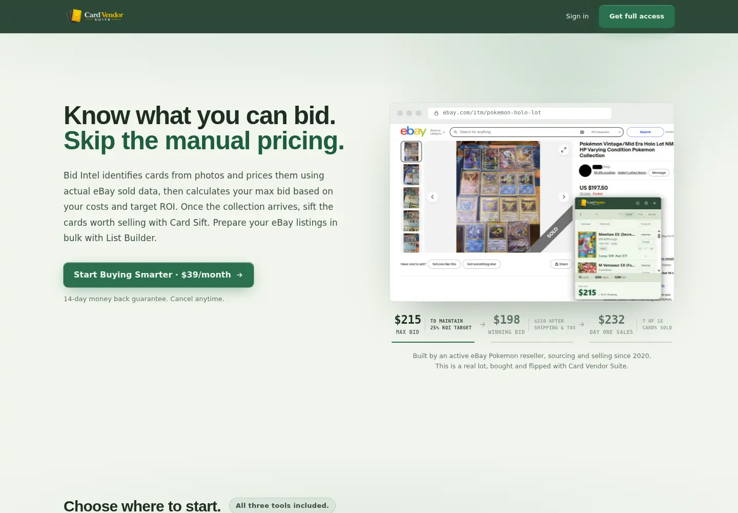 Captured homepage of cardvendorsuite.com in the current scan