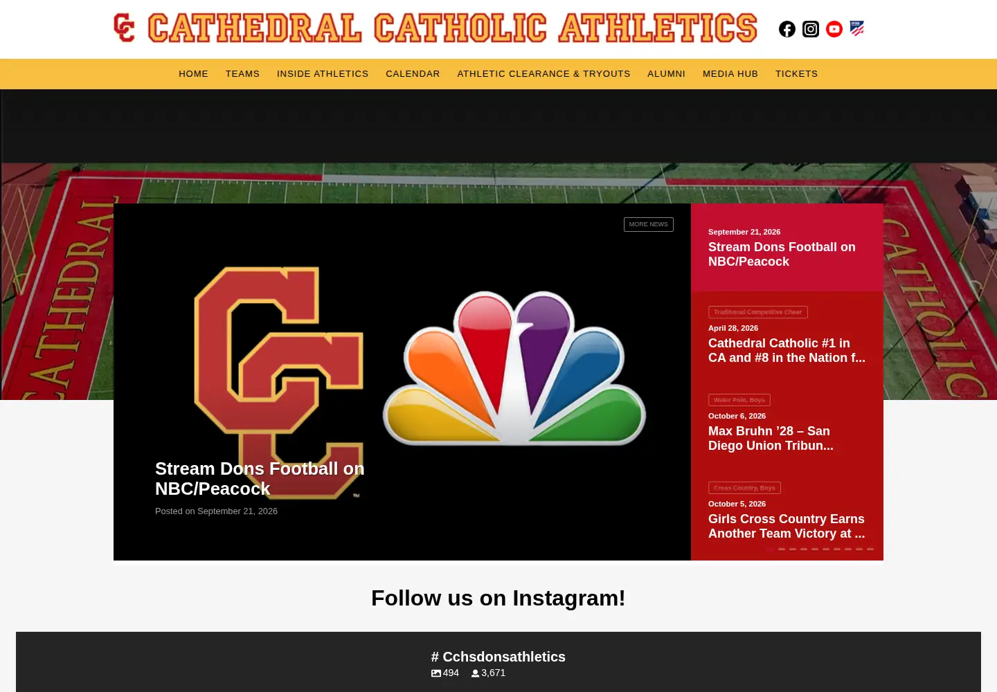Screenshot of cchsdonsathletics.com