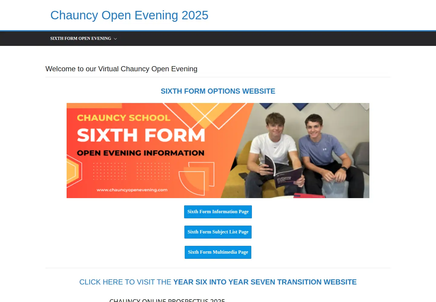 Screenshot of chauncyopenevening.com