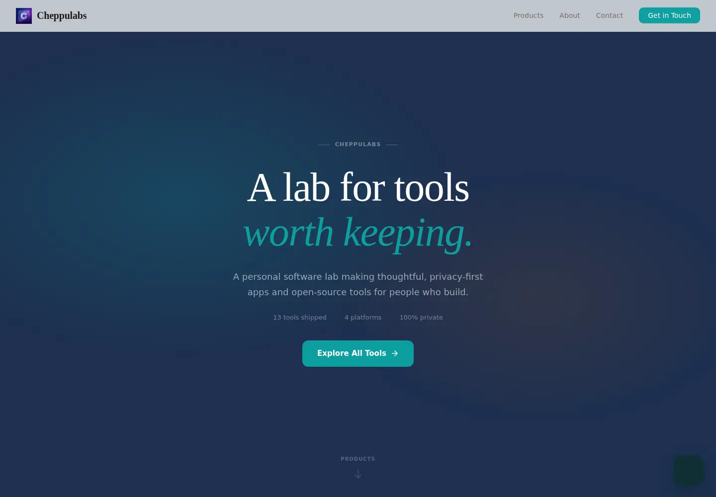 Screenshot of cheppulabs.com