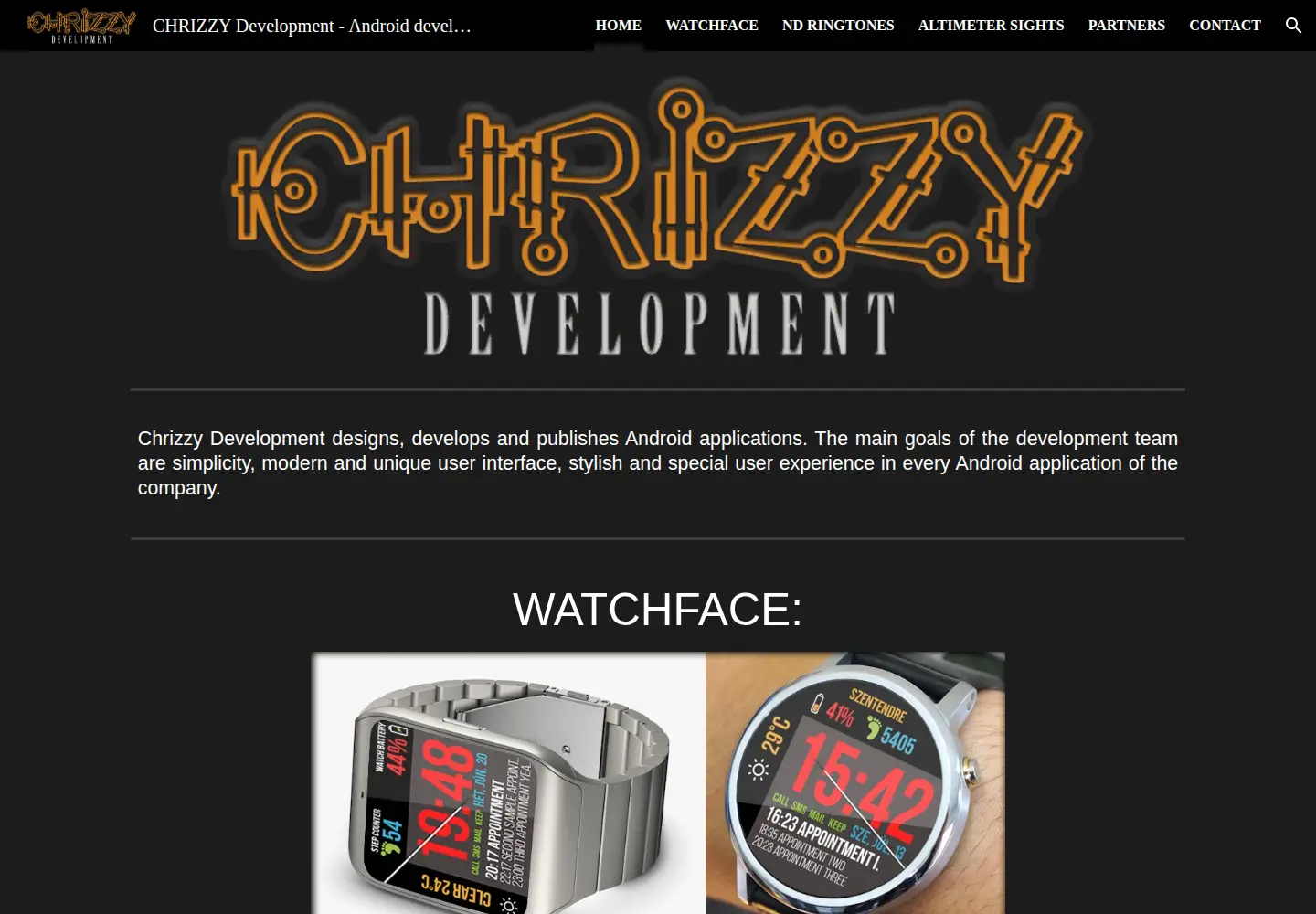 Captured homepage of chrizzy.com in the current scan