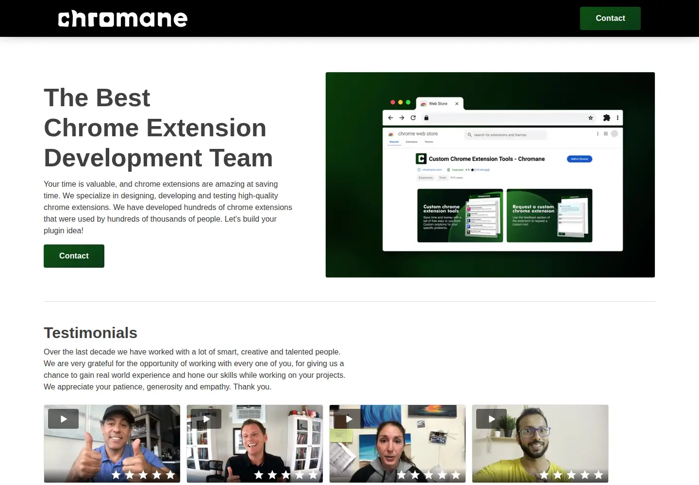 Captured homepage of chromane.com in the current scan