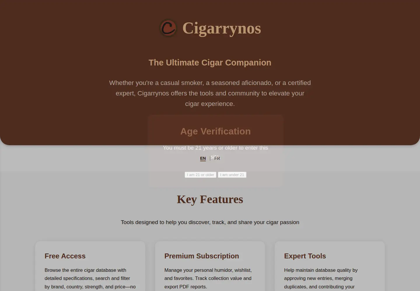 Screenshot of cigarrynos.com