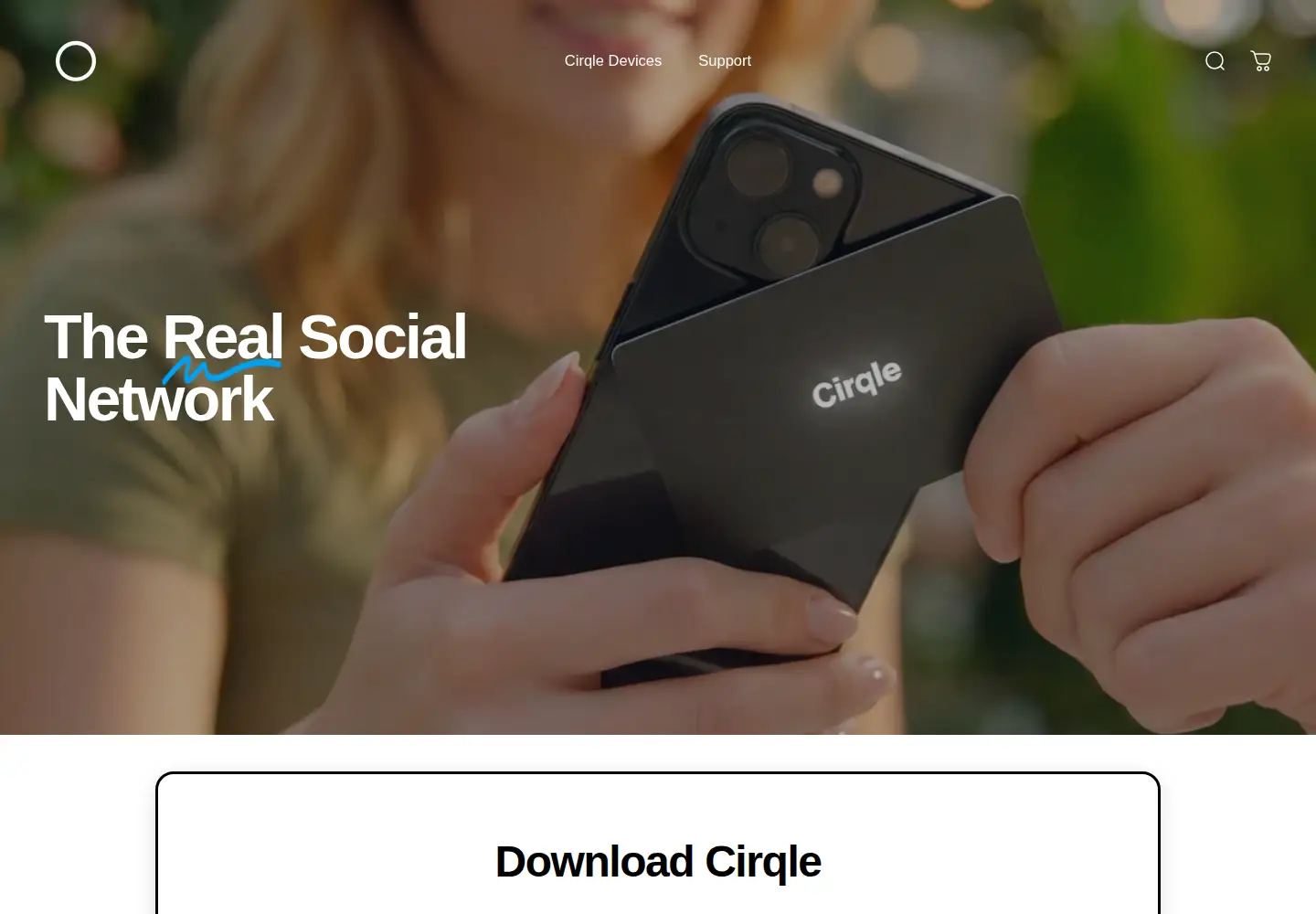 Captured homepage of cirqlenetwork.com in the current scan